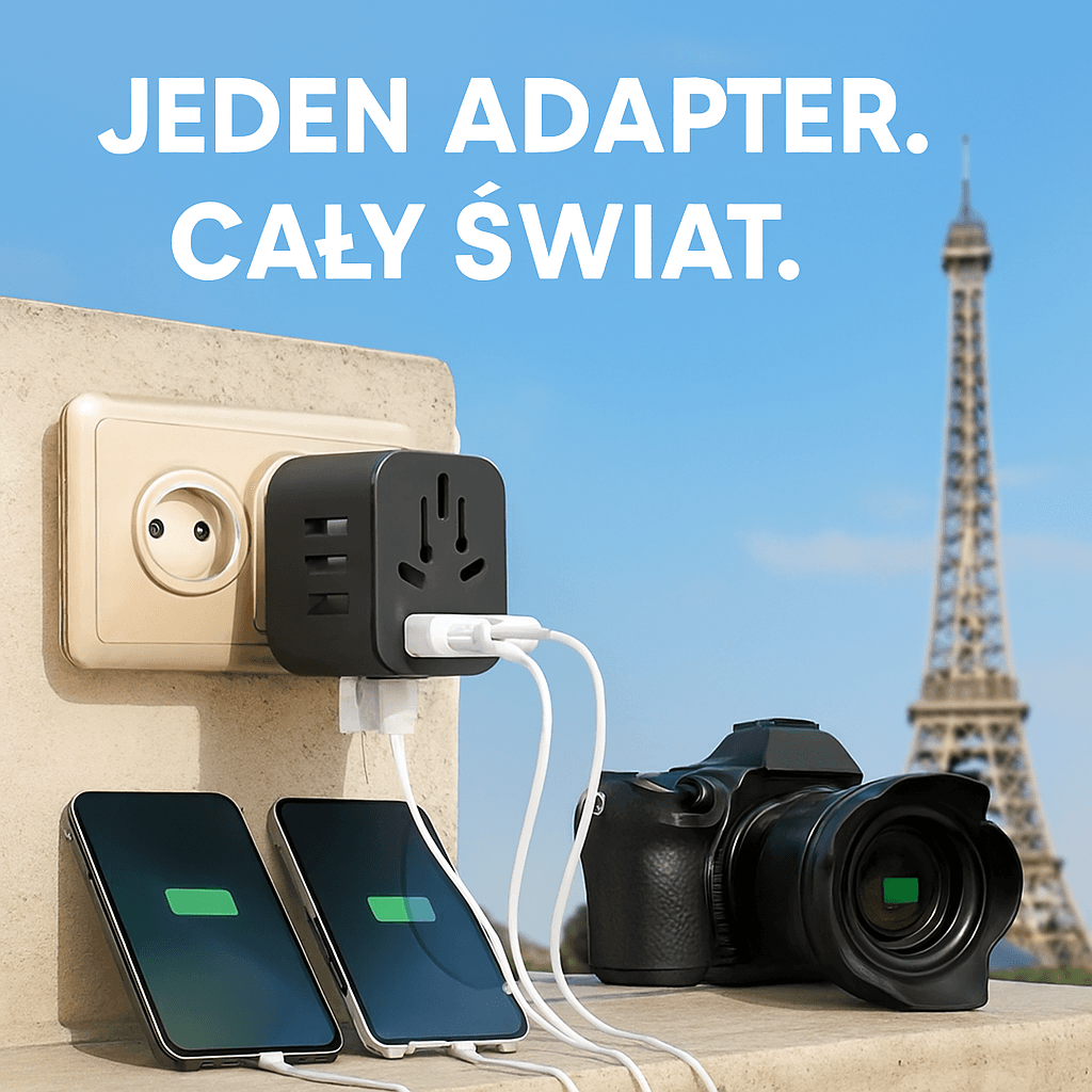 Uniwersalny adapter podróżny TESSAN z portem USB i typem C, uniwersalny adapter zasilania z wtyczką EU/UK/USA/AUS do podróży międzynarodowych